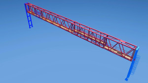 Isometric drawing view of steel truss model